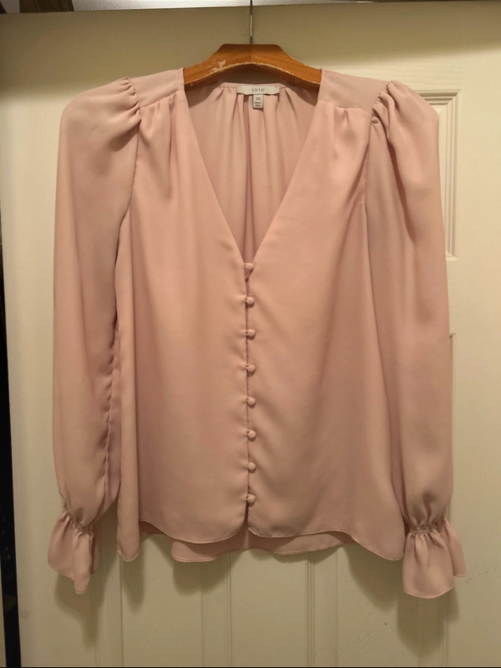 Joie Blush Pink V-Neck Button-Front Blouse